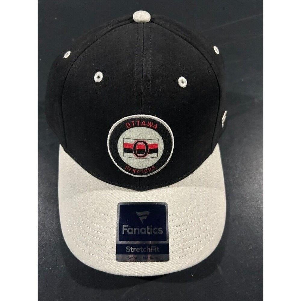 NEW Ottawa Senators NHL Fanatics Stretch Fit Cap Hat Small/Medium Hockey Black
